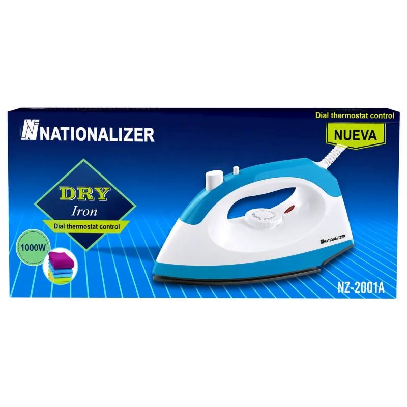 Plancha en Seco Nationalizer Dry Iron NZ-2001A 1000W  Control de Temperatura - Celeste